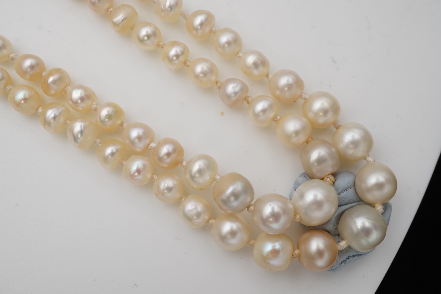 A natural pearl and diamond necklace, early 20th century